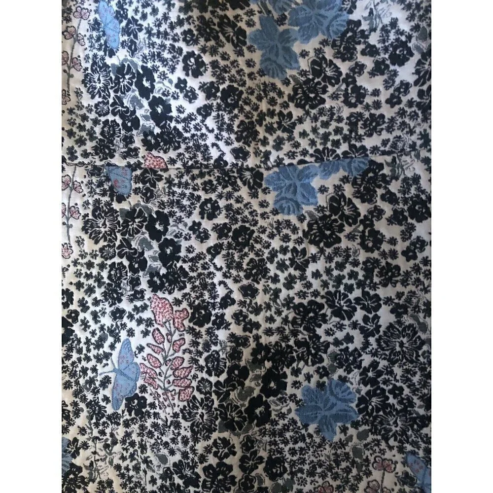 NWT LOFT Womens Size 12 Pink Blue Floral A-Line Skirt Tapestry